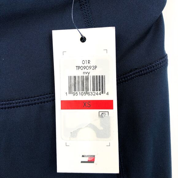 TOMMY HILFIGER SPORT Full Length Athletic Leggings XS Navy Blue High Rise NWT - Picture 8 of 9